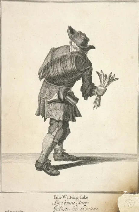 Framed Print : Fine Writeing Inke, Cries of London, (c1688?). Artist: Pierce Tempest Framed Print : Fine Writeing Inke, Cries of London, (c1688?). Artist: Pierce Tempest
