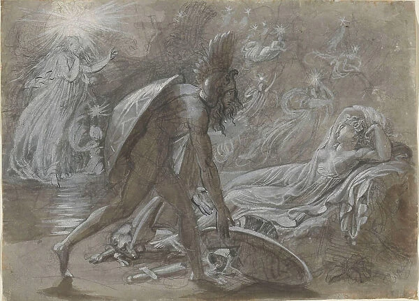 Fingal Mourning Over the Body of Malvina, from Ossian's Berrathon, c. 1810. Creator: Girodet de Roucy-Trioson
