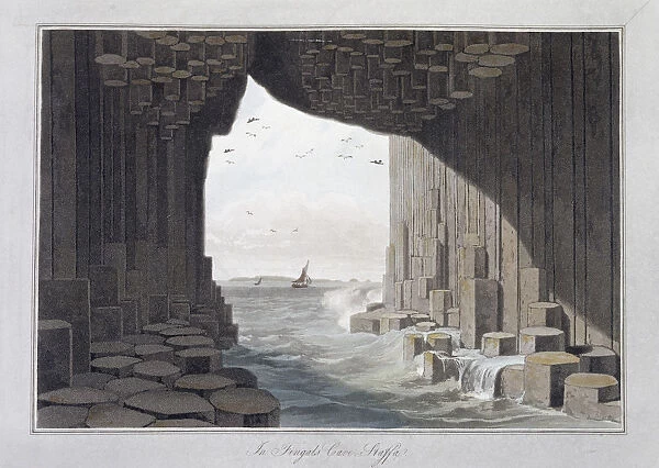 In Fingals Cave, Staffa, Scotland, 1829. Artist: William Daniell