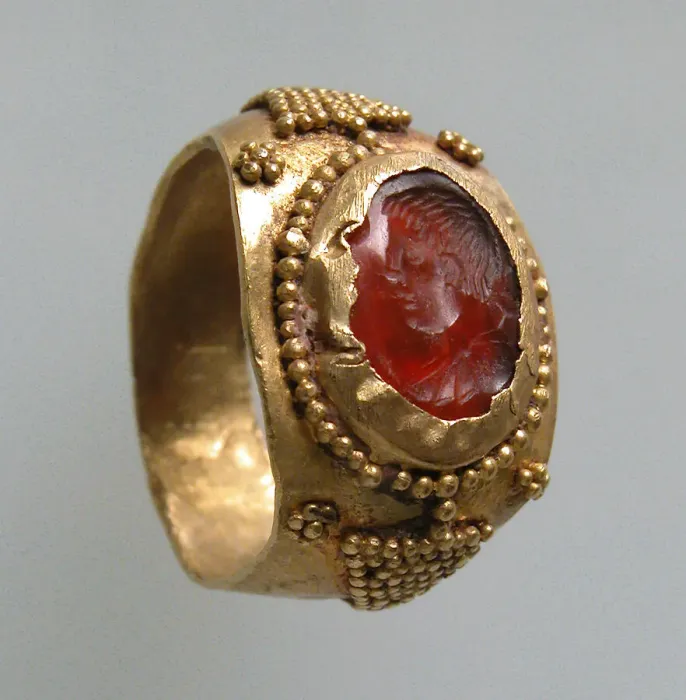 Framed Print : Finger Ring, Frankish, 6th-7th century. Creator: Unknown Framed Print : Finger Ring, Frankish, 6th-7th century. Creator: Unknown