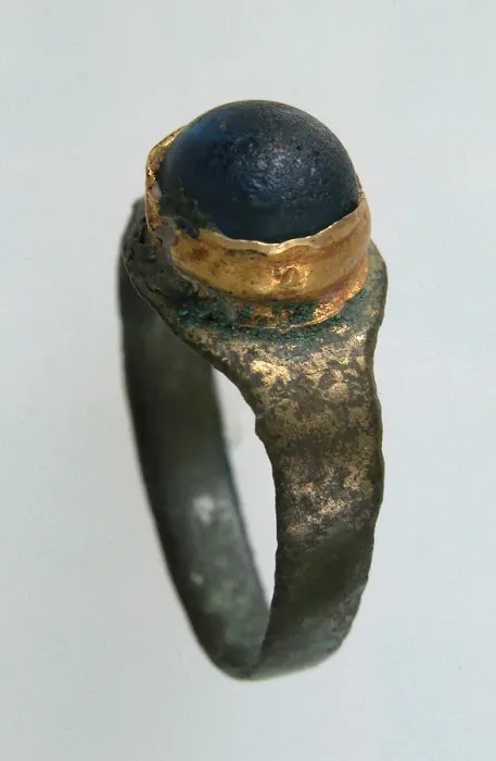Framed Print : Finger Ring, Frankish, 7th century. Creator: Unknown Framed Print : Finger Ring, Frankish, 7th century. Creator: Unknown