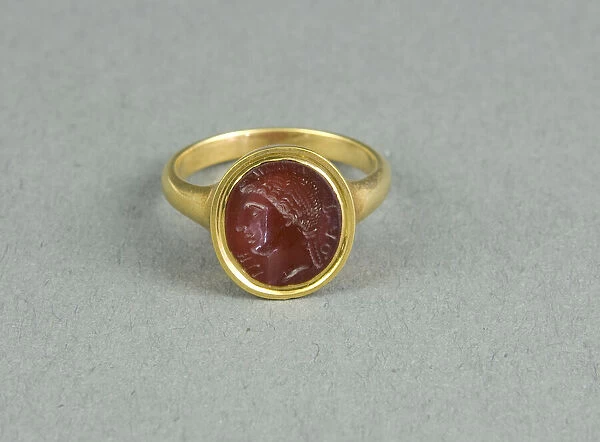 Finger Ring with Intaglio Depicting the Head of a Woman, (1st century?). Creator: Unknown