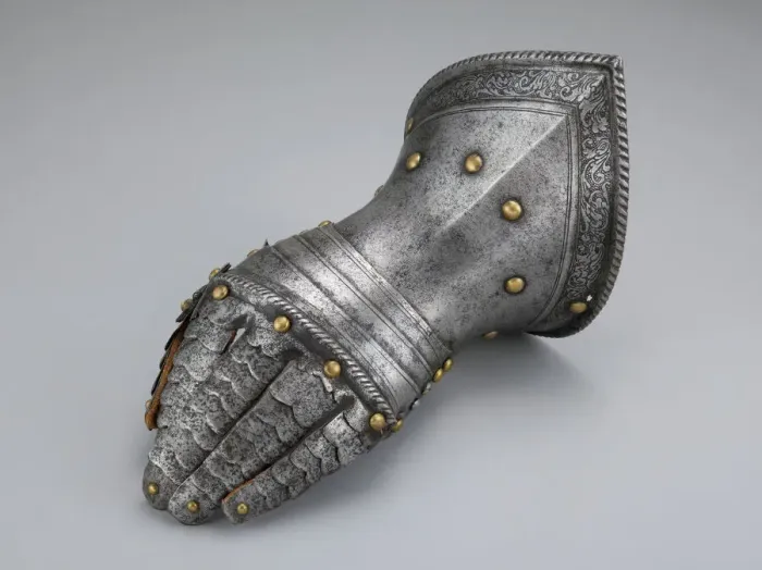Framed Print : Fingered Gauntlet for the Left Hand, Northern Italy, c. 1560. Creator: Unknown Framed Print : Fingered Gauntlet for the Left Hand, Northern Italy, c. 1560. Creator: Unknown