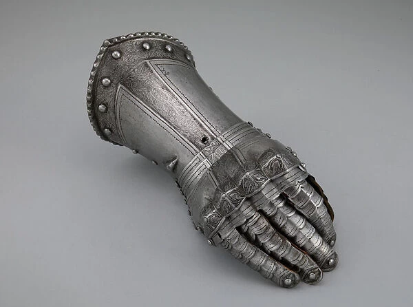Fingered Gauntlet for the Right Hand, Augsburg, c. 1550  /  60. Creator: Unknown