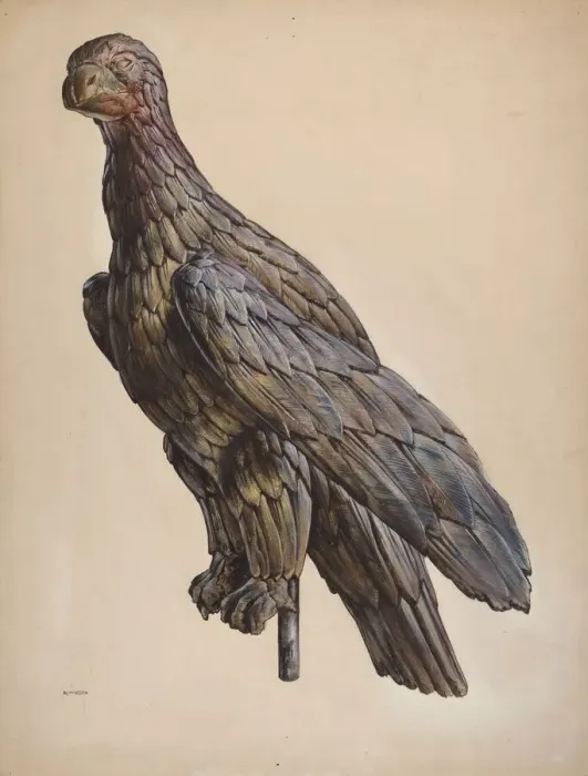 Framed Print : Finial Eagle, c. 1937. Creator: James McLellan