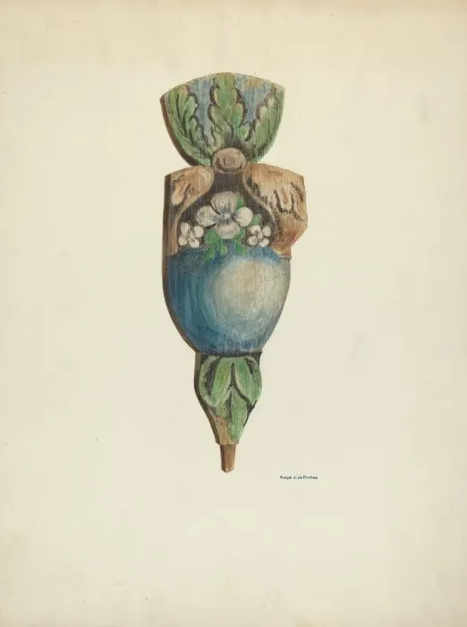 Framed Print : Finial, from Reredos, 1939. Creator: R. J. De Freitas Framed Print : Finial, from Reredos, 1939. Creator: R. J. De Freitas