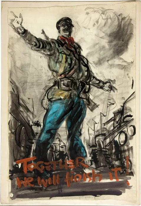 Framed Print : Together we will finish it, World War II poster, between 1939 and 1946 Framed Print : Together we will finish it, World War II poster, between 1939 and 1946