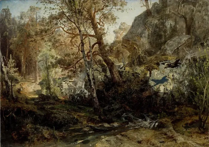 Framed Print : Finnish Forest Landscape, 1859. Creator: Werner Holmberg Framed Print : Finnish Forest Landscape, 1859. Creator: Werner Holmberg