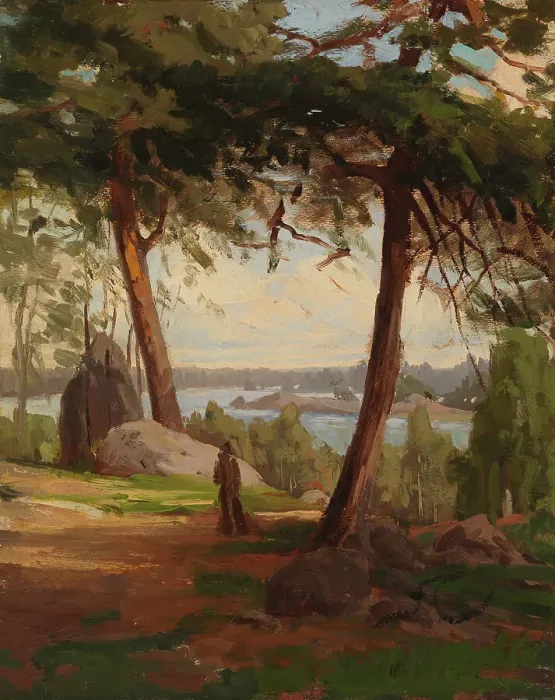Framed Print : Finnish landscape, sketch, 1873. Creator: Fanny Churberg Framed Print : Finnish landscape, sketch, 1873. Creator: Fanny Churberg