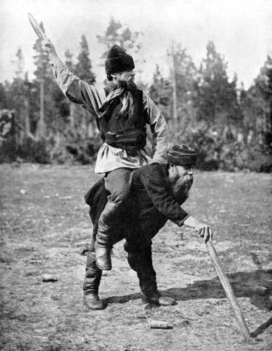 Framed Print : Finns playing Kykka, the national game, 1936. Artist: ENA Framed Print : Finns playing Kykka, the national game, 1936. Artist: ENA