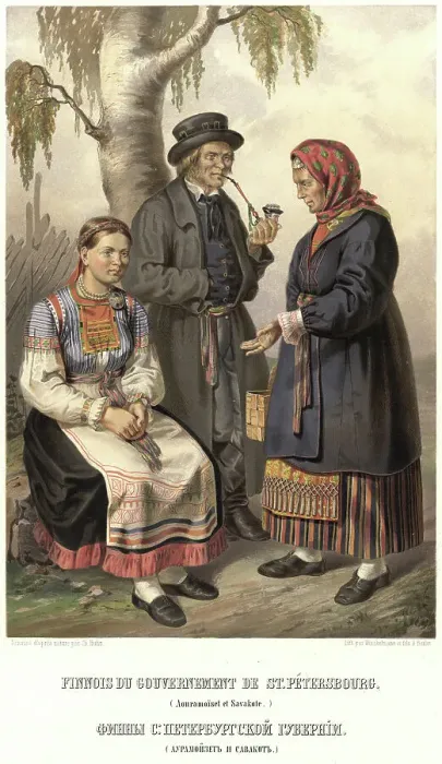 Framed Print : Finns of the St. Petersburg province. (Ayramoiset and Savakot), 1862 Creator: Karlis Huns Framed Print : Finns of the St. Petersburg province. (Ayramoiset and Savakot), 1862 Creator: Karlis Huns