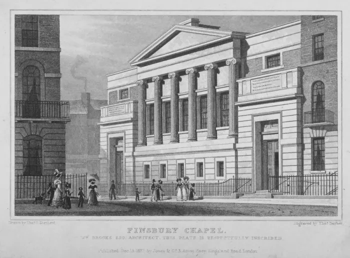 Framed Print : Finsbury Chapel, Blomfield Street, City of London, 1827. Artist: Thomas Barber Framed Print : Finsbury Chapel, Blomfield Street, City of London, 1827. Artist: Thomas Barber