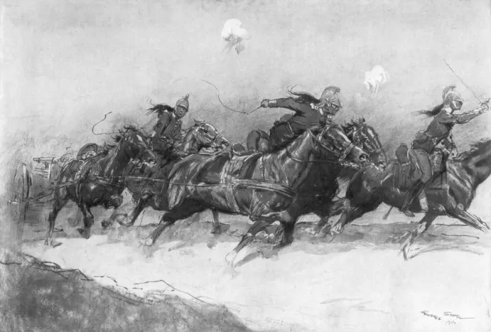 Framed Print : Under Fire, 1914, (1926). Artist: Georges Bertin Scott Framed Print : Under Fire, 1914, (1926). Artist: Georges Bertin Scott