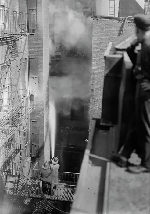Framed Print : Fire, 6th Ave. & 18th, 1916. Creator: Bain News Service Framed Print : Fire, 6th Ave. & 18th, 1916. Creator: Bain News Service