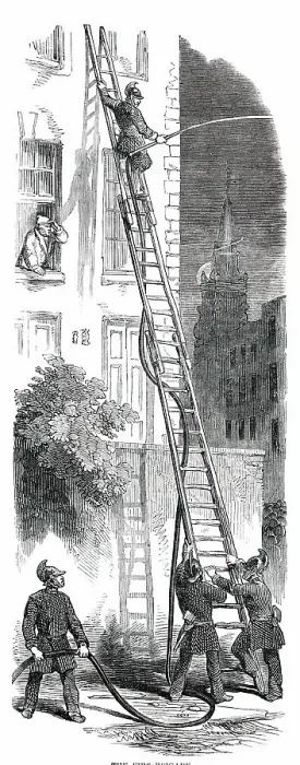 Framed Print : The Fire-Brigade, 1850. Creator: Unknown