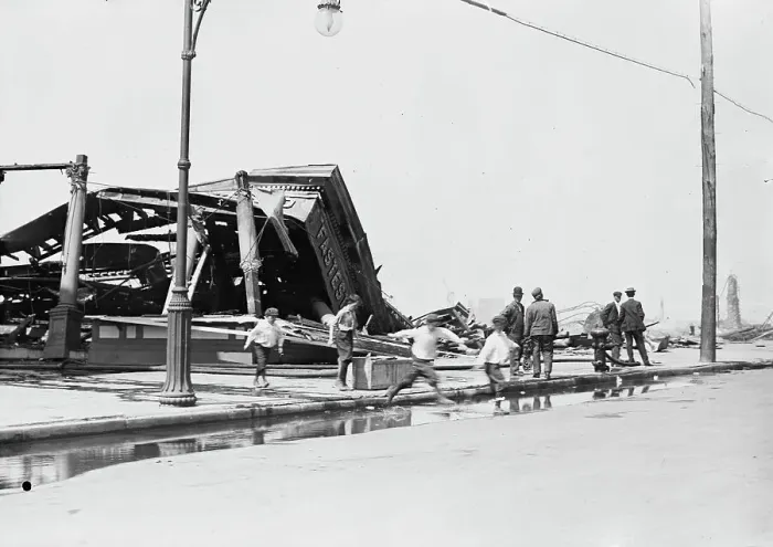 Framed Print : Fire at Coney Island, 1911. Creator: Bain News Service Framed Print : Fire at Coney Island, 1911. Creator: Bain News Service