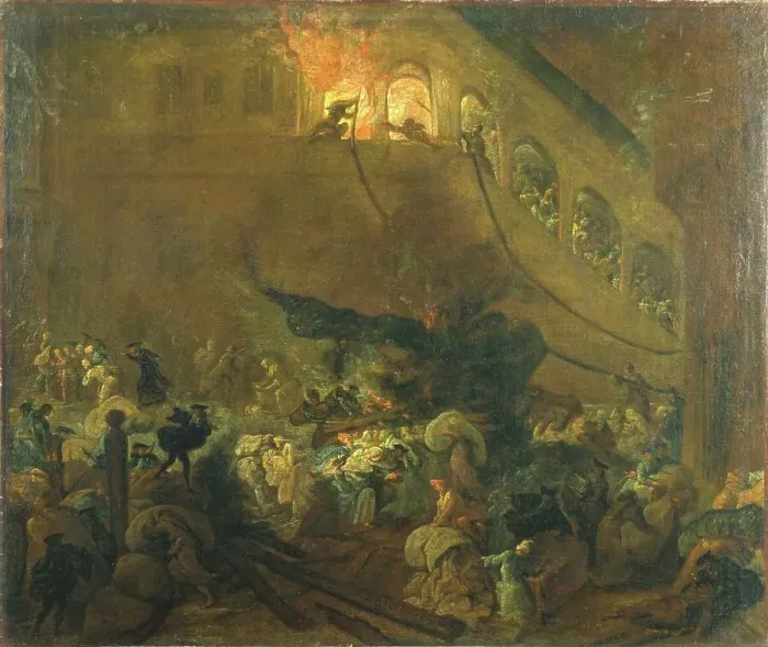 Framed Print : Fire of the Court of Auditors, October 27, 1737. Creator: Unknown Framed Print : Fire of the Court of Auditors, October 27, 1737. Creator: Unknown