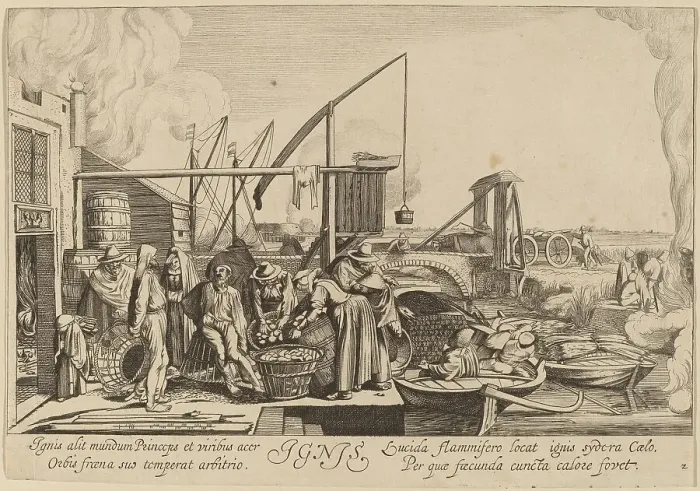 Framed Print : Fire. Creator: Jan van de Velde II Framed Print : Fire. Creator: Jan van de Velde II
