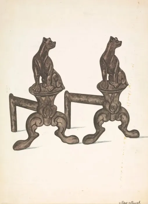 Framed Print : Fire Dogs, c. 1936. Creator: Rex F Bush
