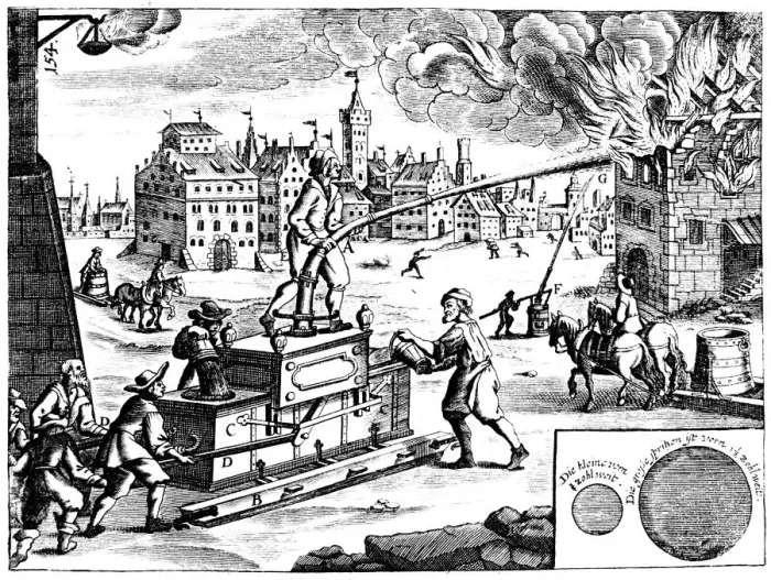 Framed Print : Fire engine, from Georg Andreas Bocklers Theatrum Machinarum Novum, 1673. Artist: Georg Andreas Bockler Framed Print : Fire engine, from Georg Andreas Bocklers Theatrum Machinarum Novum, 1673. Artist: Georg Andreas Bockler
