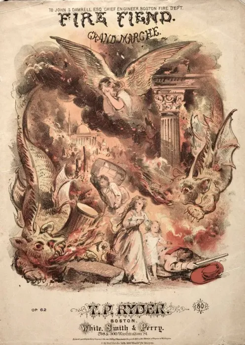 Framed Print : Fire Fiend - Sheet Music Cover. Creator: Winslow Homer (American, 1836-1910) Framed Print : Fire Fiend - Sheet Music Cover. Creator: Winslow Homer (American, 1836-1910)
