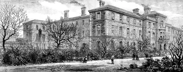 Framed Print : Fire at Forest Gate...School of the Whitechapel and Poplar Unions: view of the building, 1890. Creator: Unknown Framed Print : Fire at Forest Gate...School of the Whitechapel and Poplar Unions: view of the building, 1890. Creator: Unknown
