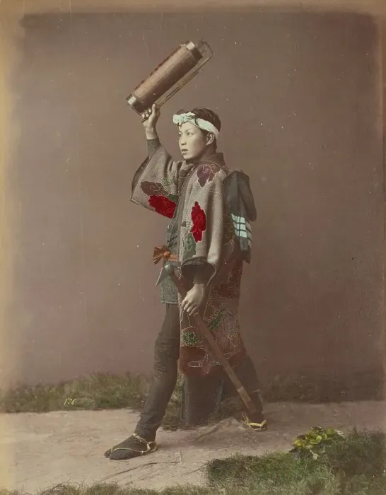 Framed Print : Fire Man, 1870s-1890s. Creator: Kusakabe Kimbei Framed Print : Fire Man, 1870s-1890s. Creator: Kusakabe Kimbei