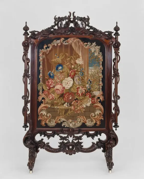 Framed Print : Fire Screen, c. 1855. Creator: Unknown Framed Print : Fire Screen, c. 1855. Creator: Unknown
