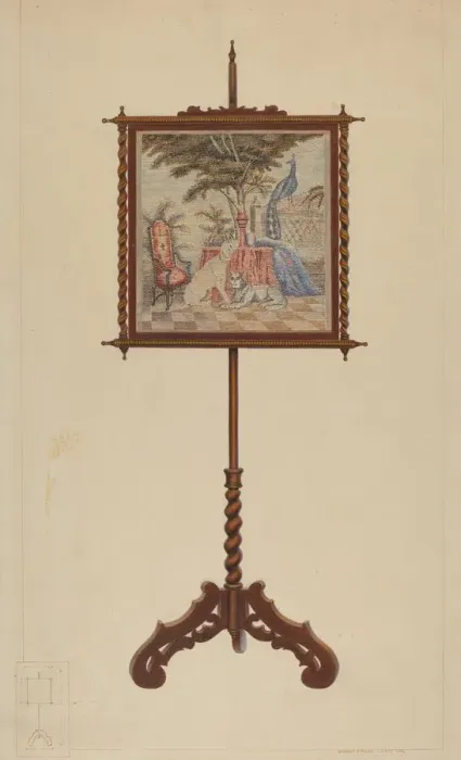 Framed Print : Fire Screen, c. 1938. Creator: Vincent P. Rosel Framed Print : Fire Screen, c. 1938. Creator: Vincent P. Rosel
