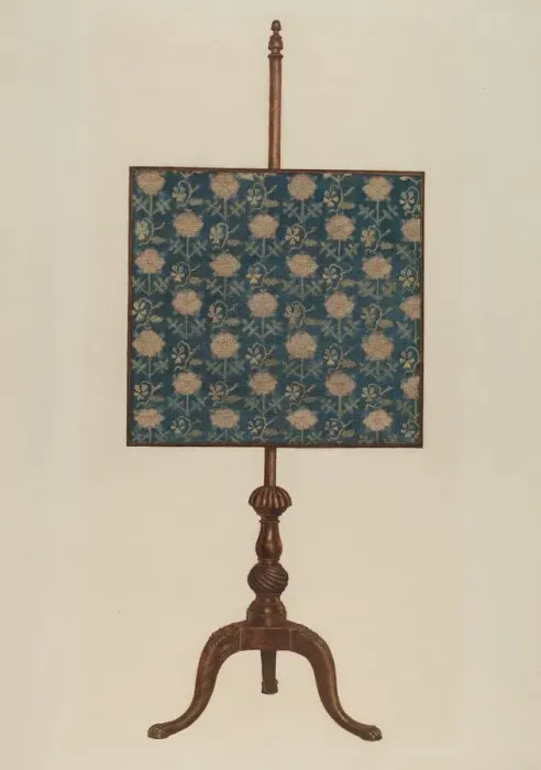 Framed Print : Fire Screen, c. 1941. Creator: Rolland Livingstone