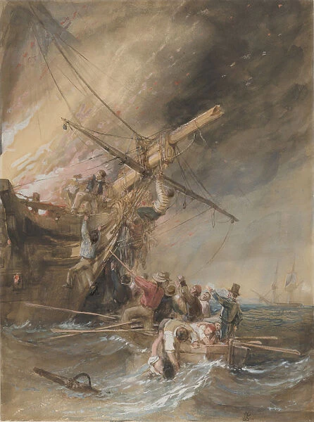 Fire at Sea, 1820-46. Creator: Clarkson Stanfield