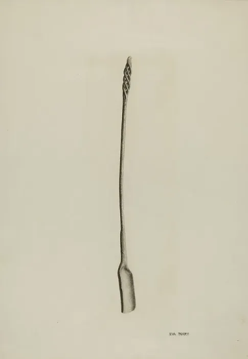 Framed Print : Fire Shovel, c. 1941. Creator: Eva Perry Framed Print : Fire Shovel, c. 1941. Creator: Eva Perry