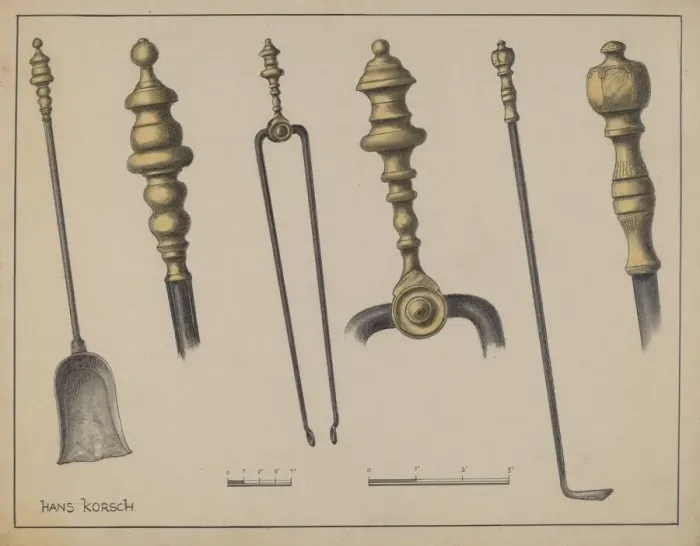 Framed Print : Fire Tools, c. 1937. Creator: Hans Korsch Framed Print : Fire Tools, c. 1937. Creator: Hans Korsch