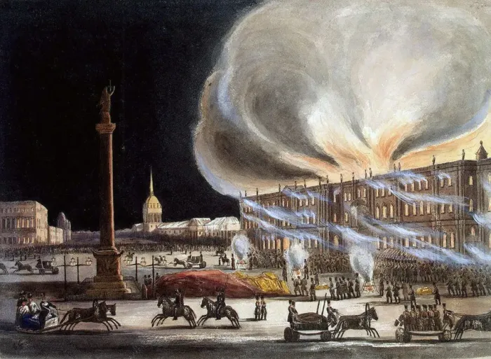 Framed Print : Fire in the Winter Palace in December 1837, (1838) Framed Print : Fire in the Winter Palace in December 1837, (1838)