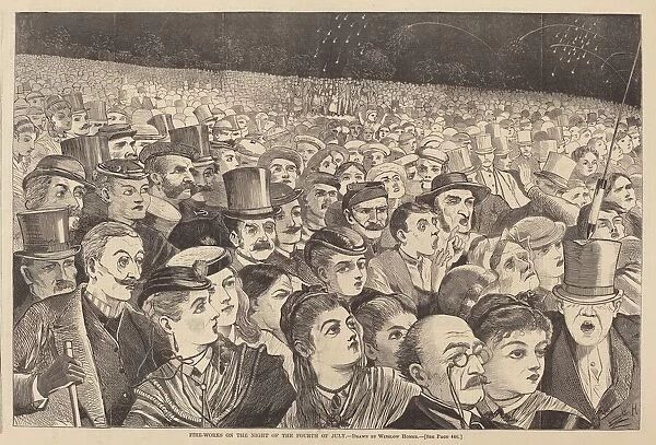Fire-Works on the Night of the Fourth of July, published 1868. Creator: Winslow Homer
