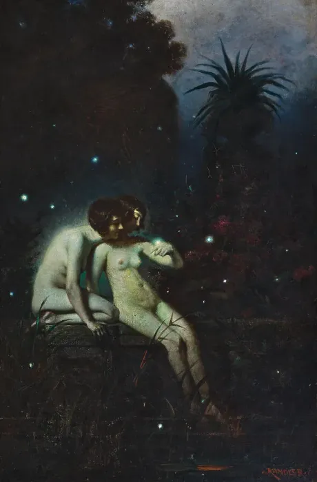 Framed Print : Fireflies. Creator: Kandler, Ludwig (1856-1927) Framed Print : Fireflies. Creator: Kandler, Ludwig (1856-1927)