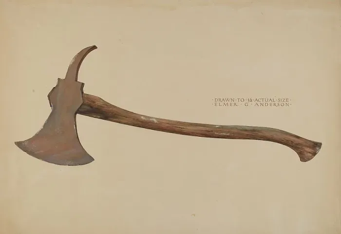 Framed Print : Fireman's Axe, c. 1937. Creator: Elmer G Anderson