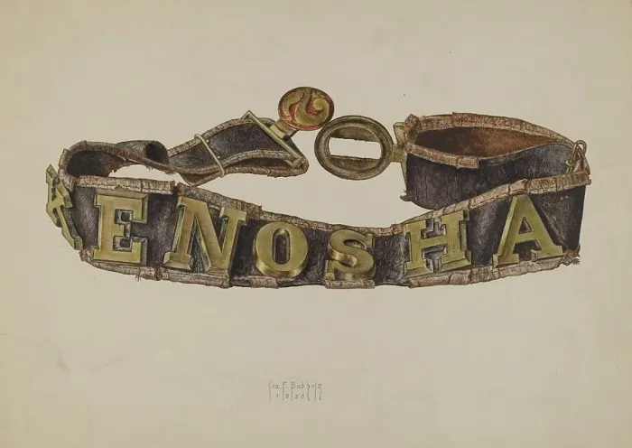 Framed Print : Fireman's Belt, 1938. Creator: George Bobholz Framed Print : Fireman's Belt, 1938. Creator: George Bobholz