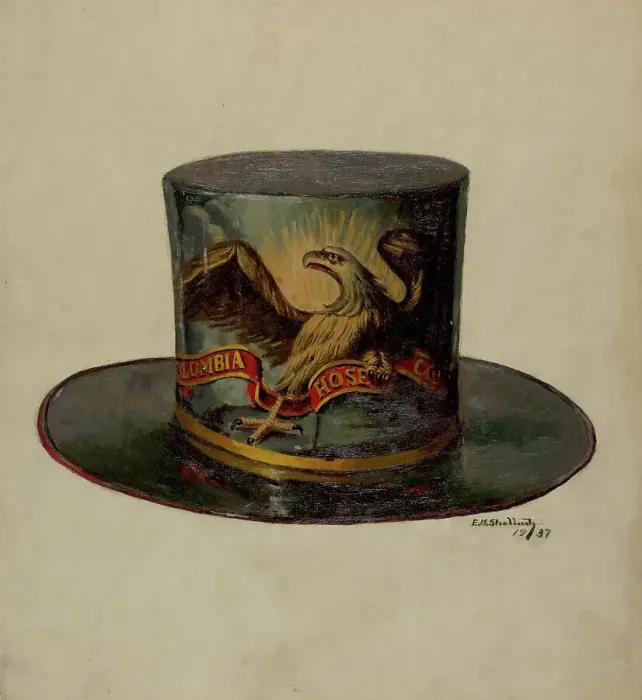 Framed Print : Fireman's Hat, 1937. Creator: Eugene Shellady Framed Print : Fireman's Hat, 1937. Creator: Eugene Shellady