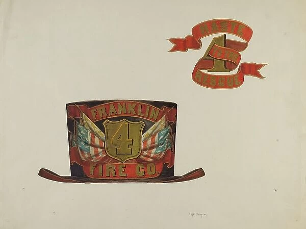 Fireman's Hat, c. 1937. Creator: Helen Bronson