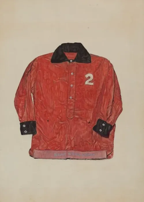 Framed Print : Firemans Shirt, c. 1937. Creator: Robert Gilson Framed Print : Firemans Shirt, c. 1937. Creator: Robert Gilson