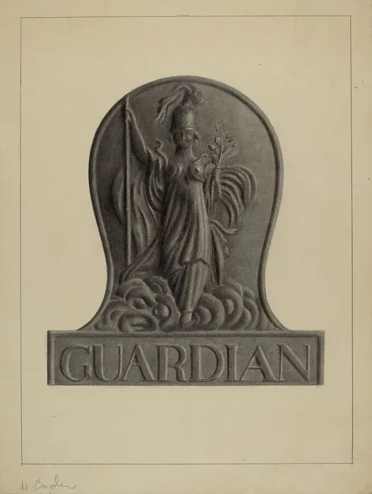 Framed Print : Firemark, c. 1937. Creator: Herman Bader Framed Print : Firemark, c. 1937. Creator: Herman Bader