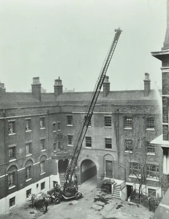Framed Print : Firemen demonstrating the magirus ladder, London Fire Brigade Headquarters, London, 1910 Framed Print : Firemen demonstrating the magirus ladder, London Fire Brigade Headquarters, London, 1910