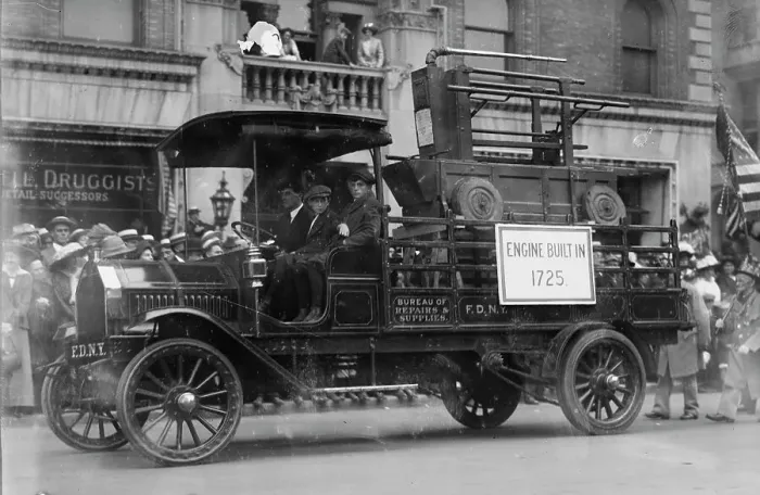 Framed Print : Firemen's parade, between c1910 and c1915. Creator: Bain News Service Framed Print : Firemen's parade, between c1910 and c1915. Creator: Bain News Service