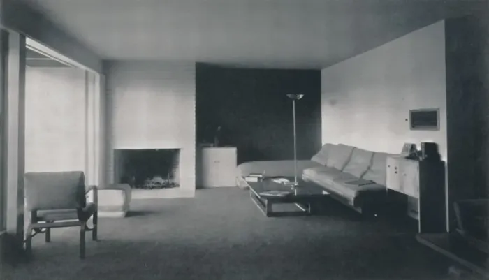 Framed Print : Fireplace corner by Richard J. Neutra, 1942 Framed Print : Fireplace corner by Richard J. Neutra, 1942