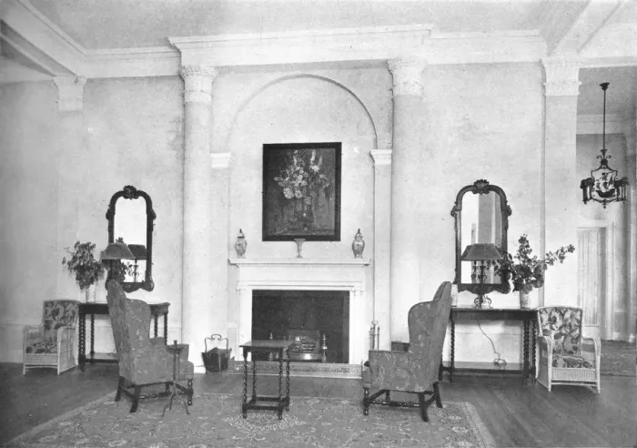 Framed Print : Fireplace at end of lounge, Hotel Royal Bermudiana, Hamilton, Bermuda, 1924 Framed Print : Fireplace at end of lounge, Hotel Royal Bermudiana, Hamilton, Bermuda, 1924