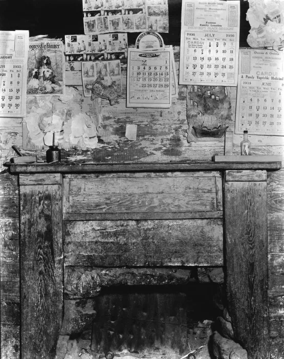 Framed Print : Fireplace in Frank Tengles home, Hale County, Alabama, 1936. Creator: Walker Evans Framed Print : Fireplace in Frank Tengles home, Hale County, Alabama, 1936. Creator: Walker Evans