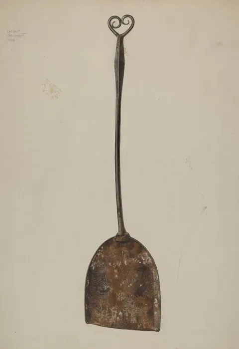 Framed Print : Fireplace Shovel, c. 1942. Creator: Albert Geuppert Framed Print : Fireplace Shovel, c. 1942. Creator: Albert Geuppert