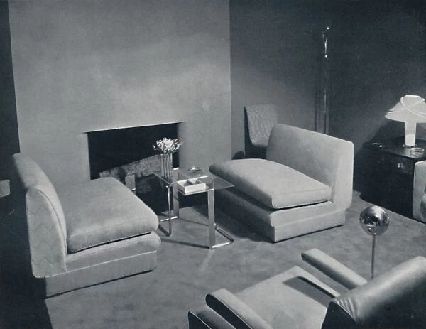 A fireside group in a living-room designed by Russel Wright, 1935