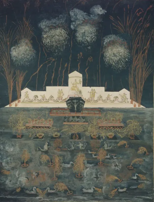 Framed Print : Fireworks and illumination on the occasion of the Treaty of Abo on September 15th, 1743, Mid of the 18th cen Artist: Anonymous Framed Print : Fireworks and illumination on the occasion of the Treaty of Abo on September 15th, 1743, Mid of the 18th cen Artist: Anonymous